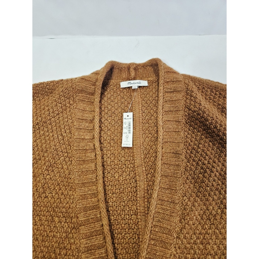 NEW MADEWELL Women's Brown Whitley Open Cardigan Sweater Size Large MSRP($138) - Picture 4 of 7